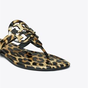Miller printed patent Sandal  (natural leopard) cheetah print (7.5)